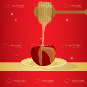 Vector honey and apple